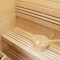 Cabina de Sauna de Vapor Portátil con Panel de Control Computarizado, Moderna, para Uso Doméstico, con Infrarrojos Lejanos, de Madera de Hemlock Sólida, en Oferta