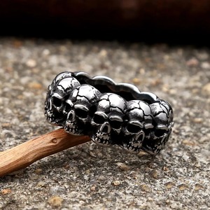 Anillo yunnique con forma de calavera para hombre, joyería de estilo vikingo Punk de acero inoxidable, regalo para hombre, talla 7, 8, 9, 10, 11, 12, 13 - Product Image 4