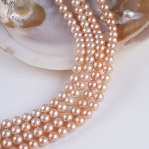 Collar de Perlas de Agua Dulce Naturales Rosadas de 8-8.5mm, Perlas Blancas de Luz Intensa, Semiterminadas, para Joyería DIY - Product Image 4