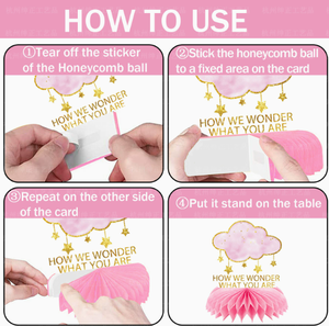 DAMAI - Decoración de Mesa de Panal de Abeja para Fiestas de Cumpleaños de Niñas, Revelación de Género, Centro de Mesa de Papel - Product Image 3