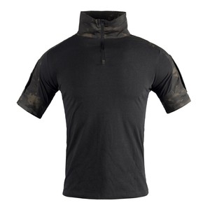 Camiseta Táctica de Camuflaje Negra DF, Secado Rápido, Absorbe la Humedad, Elástica, Camiseta Deportiva de Verano - Product Image 1