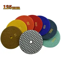 Disques de polissage diamantés à sec 125 mm (5 pouces) pour pierre, grain 100, abrasif fin pour granit, marbre et sols (remplace le papier abrasif)