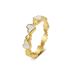 Trendy heart-shaped drip <b>ring</b> for women, <b>titanium</b> steel gold-plated, sweet and cool style, niche and high-end pinky <b>ring</b>. - Product Image 5