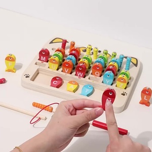 Tableau de calcul Montessori en bois à dix chiffres pour l'éducation précoce des enfants, jouet de puzzle de mathématiques pour l'addition et la soustraction avec grille à dix cases - Product Image 2