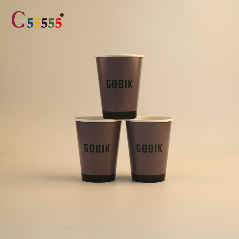 Disposable Paper Cup Biodegradable Stamped PE Energy Drinks Beverage Packaging Craft Paper Cafe Cup with Lids
