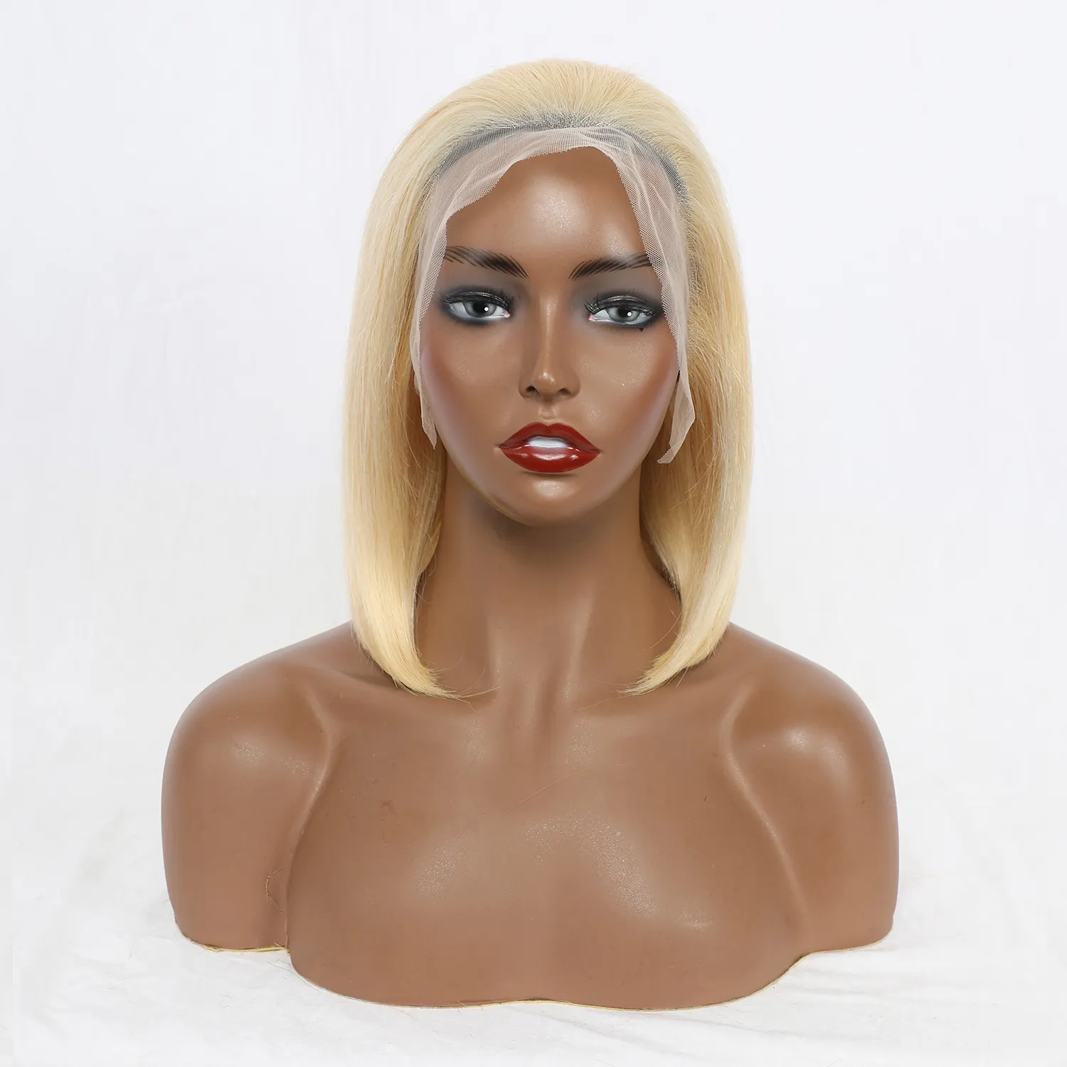 Wholesale Blonde Short Bob Wig Brazilian Straight Hair Wigs for Black Women 13x4 Lace Front Wigs Human Hair with Baby Hair