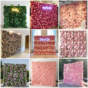 Lussuosa Parete Artificiale di Rose e Ortensie nei toni <span class=keywords><strong>viola</strong></span> e rosa, perfetta per matrimoni, eventi o sfondi fotografici. - Product Image 4