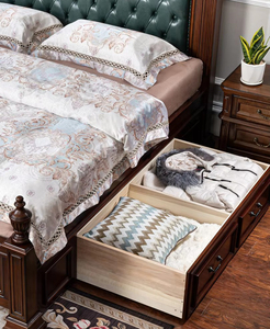 <span class=keywords><strong>Letto</strong></span> in Legno Massello Stile Americano con Rivestimento in Pelle, Comodo, Ecologico, Durevole, di Alta Gamma, Vintage per Camere da <span class=keywords><strong>Letto</strong></span> di Lusso - Product Image 4