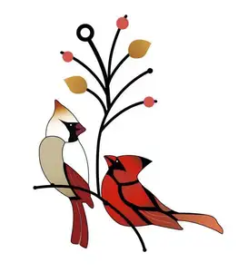 Modern Lovely New Red Cult Leader Bird Hollow Out Red Bird Colored Glass Jewelry Home Simple Hanging Garden Birthday Gift