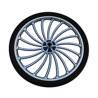 Roues résistantes de chariot à crème glacée du marché de jante d'alliage en caoutchouc solide de 20 "20 pouces