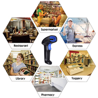 Lector de Códigos de Barras Económico Directo de Fábrica, Protección IP45, Escáner de Códigos de Barras Láser 1D con Cable USB para Control de Inventario en Supermercados
