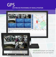 4CH 1TB Carte SD WiFi DVR 4G GPS écran partagé ADAS DMS BSD caméra frontale de recul pour 15m vue nocturne moniteur latéral