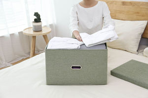 Organizador de <span class=keywords><strong>maletero</strong></span>, cesta de lino plegable, resistente, <span class=keywords><strong>armario</strong></span>, caja de almacenamiento para estantería, ropa, juguetes, libros, vino, cajas y contenedores - Product Image 6