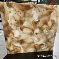 Transtones TA-103 Plafond en pierre rétroéclairée synthétique imitation onyx et faux albâtre, design moderne pour hôtel, étanche et ignifuge, haute qualité