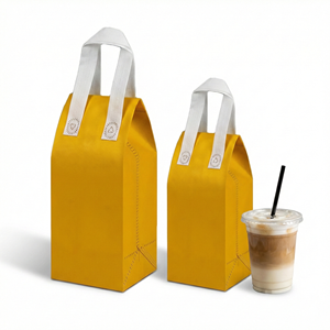 Custom Logo Take Away Bag Lunch Food Delivery Packaging Reusable Waterproof Cafe Coffee Takeout Non-Woven Insulated Bag - Product Image 2