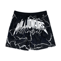 Celana pendek basket kustom kualitas tinggi desain jaring tersublimasi celana pendek basket bersirkulasi antik