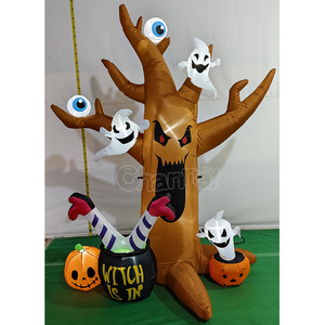 Albero Fantasma Gonfiabile Personalizzato per Esterni, Piccolo Fantasma di <span class=keywords><strong>Halloween</strong></span>, Fantasma Carino con Zucca per Decorazioni Festive - Product Image 1