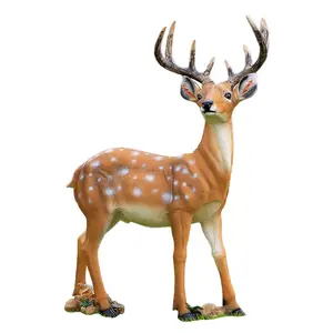 Life Size Statues Baby Sika Deer Giant Polyresin Animal Fiberglass Sculpture for Home Outdoor Garden Decoration