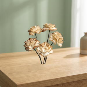 Flores y Plantas Decorativas Blancas Ecológicas de Madera Sola de 5 cm para Interiores, Bodas, Regalos, Producto a Granel, 100 Unidades MOQ - Product Image 3
