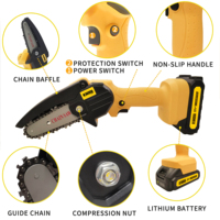 KANGTON Mini tronçonneuse électrique portable à une main sans fil pour l'élagage des arbres et la coupe du bois