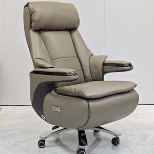Silla Ejecutiva Eléctrica con Función de Masaje y Reclinación para Oficina, Color Beige - Product Image 1