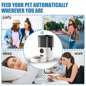 Pet Food Feeder Customized 1080P Dual-band 2.4G 5G Smart Automatic Pet <b>Dog</b> Cat Food Feeder Bowl 5L - Product Image 3
