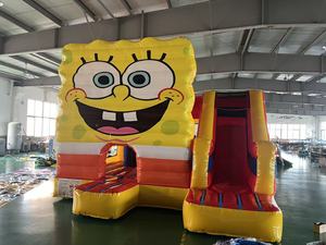 Qiqu 5x5m thương mại lớn Bouncer cho trẻ em bên & cho thuê kinh doanh với Slide Minions <span class=keywords><strong>Inflatable</strong></span> lâu đài - Product Image 2