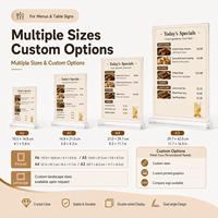 Support de menu de table en acrylique transparent, double face, porte-affiche de table, support de présentation de liste de prix pour restaurant, café