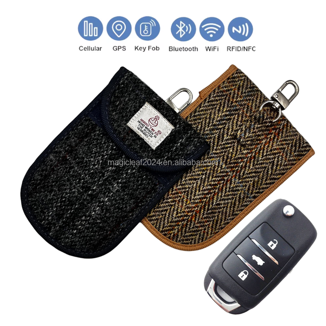 Fashionable Portable Small Faraday Pouch Signal Blocking Card Holder Case for Car Key/WiFi/RFID/GPS Blocker