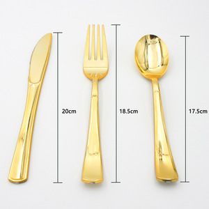 Ensemble de couverts jetables en plastique plaqué or <span class=keywords><strong>rose</strong></span> argent de haute qualité pour <span class=keywords><strong>anniversaire</strong></span> mariage fête - Product Image 2