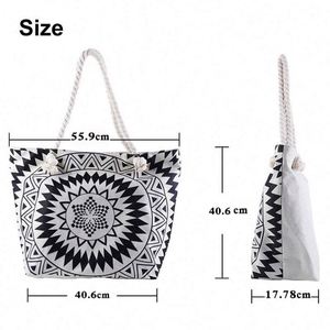 Nouveau sac de plage bohème à imprimé numérique pour l'été, sac de voyage, sac de sport, sac de rangement, sac fourre-tout grande capacité, sac de shopping en toile - Product Image 6