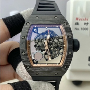 Reloj de Lujo Top 055 con Correa de Goma, Cierre Plegable, Fondo Esqueleto, Movimiento de Doble Tambor, Reloj Mecánico Resistente al Agua - Product Image 5