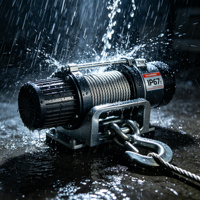 Treuil électrique en acier inoxydable de 12 000 lb, 12 V/24 V, avec télécommande sans fil, hauteur de levage de 24 m, pour camion, SUV, VTT, bateau, grue