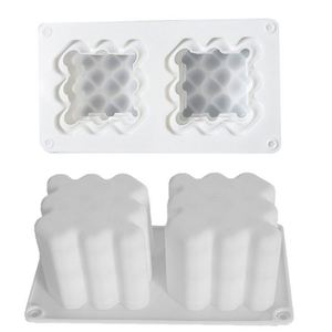 Hot Selling Cube 2 Cavity Silicone <b>Candle</b> <b>Mold</b> Baking <b>Mold</b> for Mousse Cake Chocolate - Product Image 3