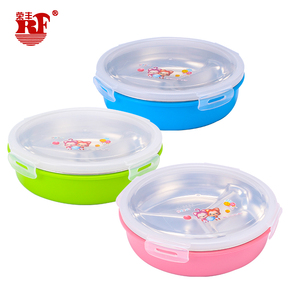 Leakproof Stainless Steel Bento Box 3 Compartment Lunch Box Food Container For Kids