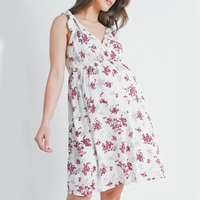 Robes de maternité élégantes à manches courtes pour femmes, imprimées sur mesure, à fleurs, pour l'été, avec fermeture éclair, vêtements d'allaitement