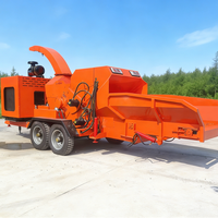 Broyeur de bois forestier industriel robuste, grande machine à broyer le bois, broyeur de branches d'arbres commercial, broyeur de bois
