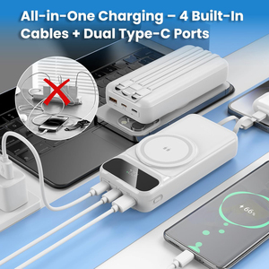 Hyto ngân hàng điện từ 20000mAh 10000mAh không dây sạc di động được xây dựng trong cáp LCD hiển thị 22.5 Wát sạc nhanh ngân hàng điện - Product Image 5