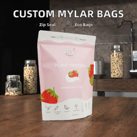 Op maat bedrukte recyclebare staande mylar zakken met ritssluiting, aluminiumfolie gelamineerd, voor baby- en dierenvoer, gedroogd fruit (aardbeien)