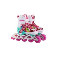 Patins à roulettes ajustables à une rangée avec frein droit, roulements ABEC-7, pour adolescents et enfants (maille PU PP, usage extérieur) - Modèle