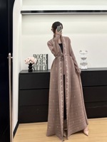 Abaya musulmane bohème de haute qualité Miyake plissée Dubaï, robe longue ample à pois pour femmes, taille plus, cardigan, robe