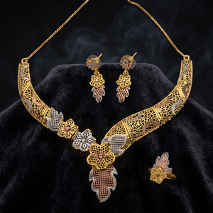 Conjunto de collar moderno de 3 tonos, joyería de moda personalizada con material de Latón chapado en oro, conjunto de joyería tricolor - Product Image 6