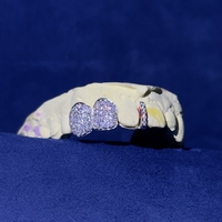Grillz Hip Hop Diamantés en Argent 925, Moissanite VVS, Or, avec Grillz à Dents Nid d'Abeille, Grillz Personnalisés