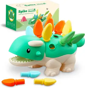 Jouets Montessori pour tout-petits Activités d'apprentissage Jeux éducatifs de dinosaures-Jouets de développement sensoriels pour la motricité fine de bébé