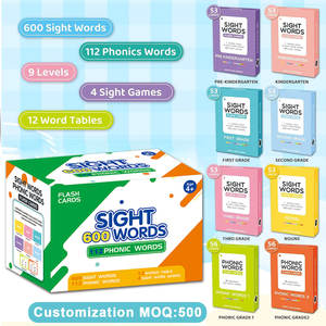 OEM ODM Personalisierte Sichtwort-Lernkarten Frühes Lesen Vokabular-Lernen Kindergarten Vorschul-Lernkarten - Product Image 2