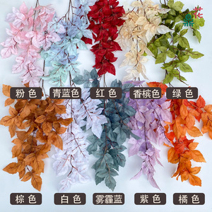 Guirlande de feuilles artificielles Hua Ding, fleurs en soie, décoration de mariage, feuilles d'eucalyptus, de palmier du voyageur et de monstera faites à la main, décoration intérieure - Product Image 4