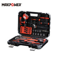 MAXPOWER-kit de herramientas de mano para mantenimiento del hogar, equipo de viaje al aire libre, con caja de transporte fácil
