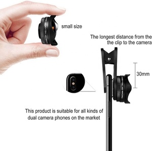 Bộ ống kính zoom <span class=keywords><strong>2</strong></span> trong 1 4K HD cho iPhone <span class=keywords><strong>iPad</strong></span> hầu hết các điện thoại thông minh Ống kính điện thoại góc rộng 15x macro và 120 độ - Product Image 4