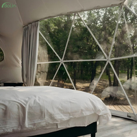 Tente dôme géodésique à grande fenêtre panoramique en PVC, tente dôme de luxe pour le glamping en plein air, camping