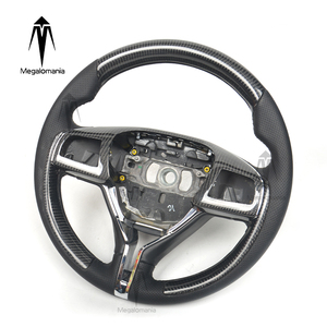 Volante Deportivo de Fibra de Carbono con Cuero <span class=keywords><strong>Rojo</strong></span> Ghibli y Pantalla LED, Compatible con <span class=keywords><strong>Maserati</strong></span> - Product Image 1